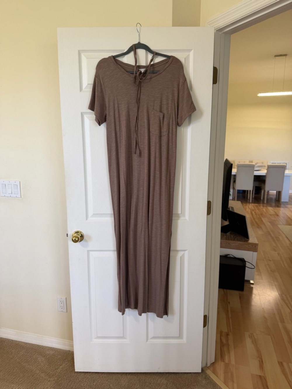 Splendid T Shirt Maxi Dress in Taupe